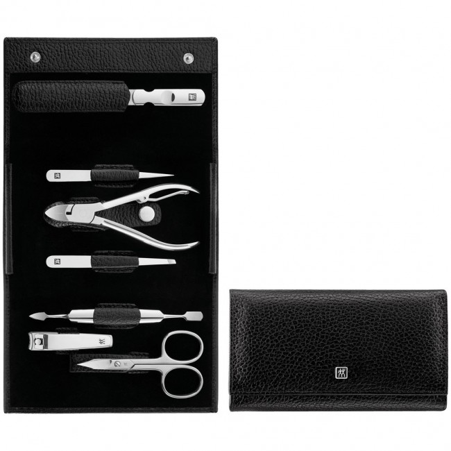 Zwilling Classic Inox Travel Set 7-piece leather case - Black