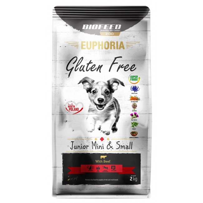 BIOFEED Euphoria Gluten Free Junior mini & small Beef - dry dog food - 2kg