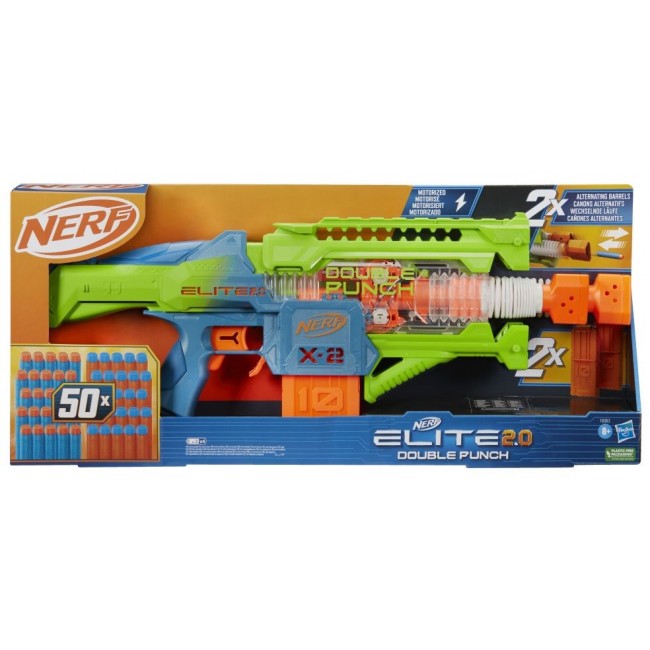NERF Elite 2.0 Double Punch Blaster + Hasbro F6363 Darts