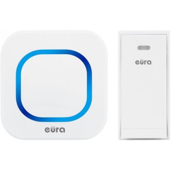 WIRELESS DOORBELL ''EURA'' WDP-80H2 ''FOLK'' battery-free, push button (kinetic), expandable