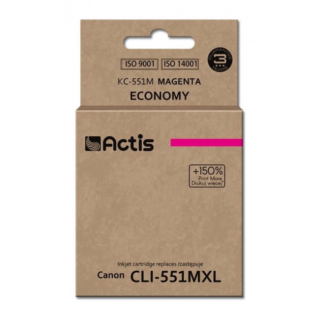 Actis KC-551M ink (replacement for Canon CLI-551M Standard 12 ml magenta (with chip)