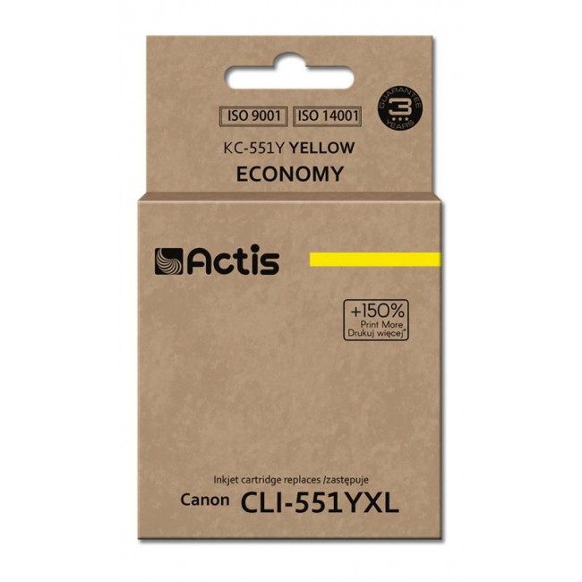Actis KC-551Y ink (replacement for Canon CLI-551Y Standard 12 ml yellow (with chip)