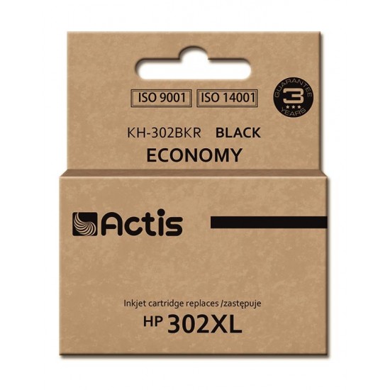 Actis Ink cartridge KH-302BKR for Hewlett Packard, compatible HP 302XL F6U68AE standard 15ml black