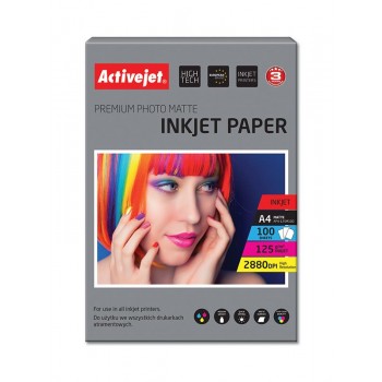 Activejet AP4-125M100 matte photo paper for ink printers A4 100 pcs