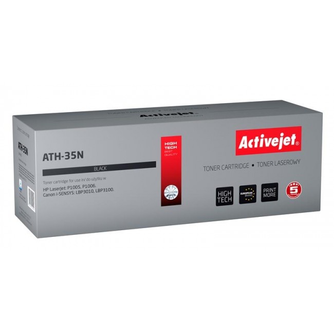 Activejet ATH-35N toner for HP printer HP 35A CB435A, Canon CRG-712 replacement Supreme 1800 pages black