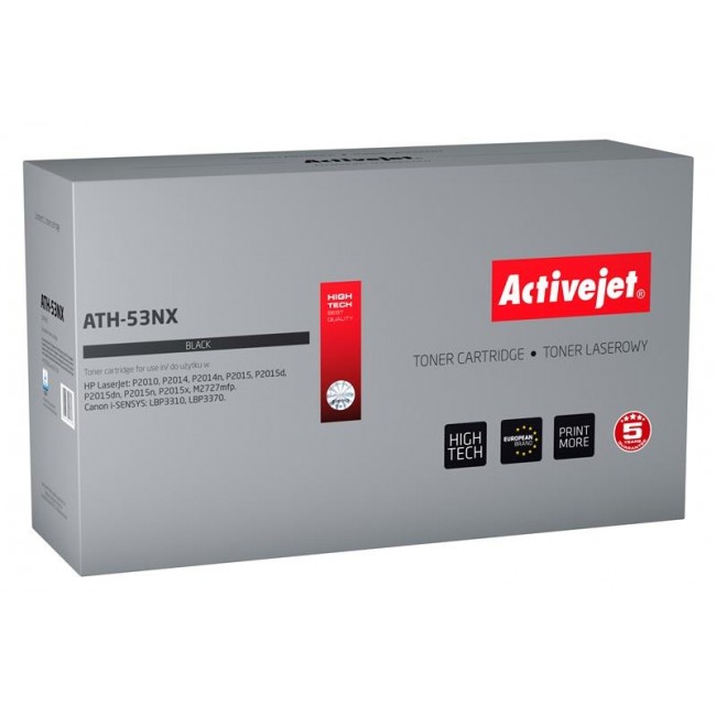 Activejet ATH-53NX toner for HP printer HP 53X Q7553X, Canon CRG-715H replacement, Supreme 7900 pages black