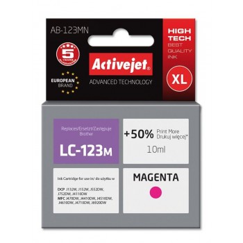 Activejet AB-123MN Ink cartridge (replacement for Brother LC123M/121M Supreme 10 ml magenta)