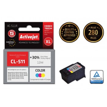 Activejet AC-511R Ink cartridge (replacement for Canon CL-511 Premium 12 ml color)