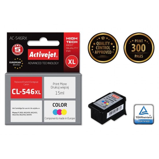 Activejet AC-546RX ink for Canon printer Canon CL-546 XL replacement Premium 15 ml color