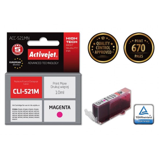 Activejet ink for Canon CLI-521M