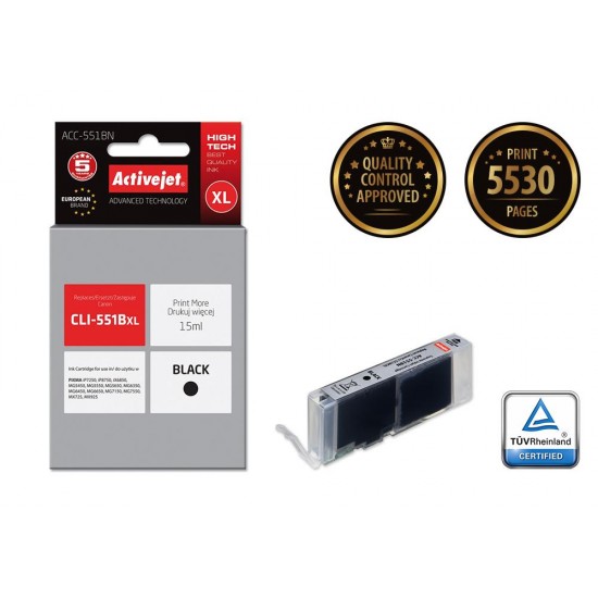 Activejet ink for Canon CLI-551Bk