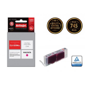 Activejet ACC-551MN Ink cartridge (replacement for Canon CLI-551M Supreme 15 ml magenta)