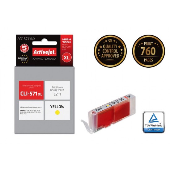 Activejet ink for Canon CLI-571Y XL