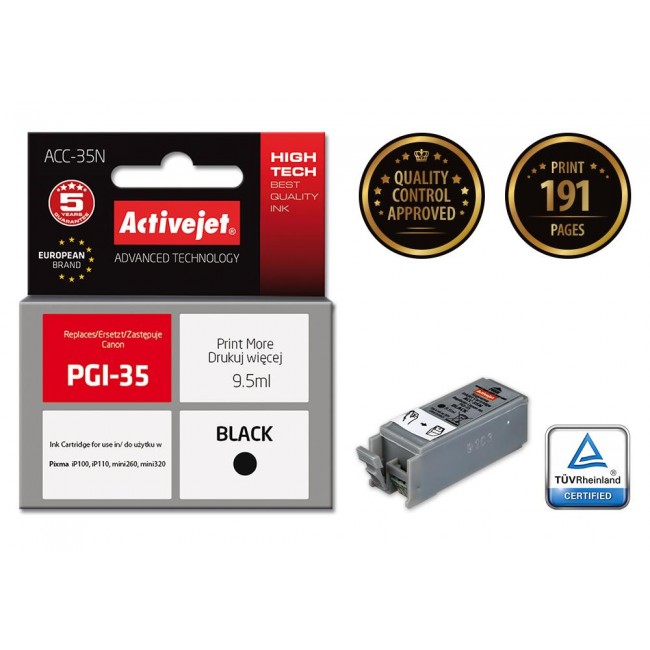Activejet ACC-35N Ink cartridge (replacement for Canon PGI-35 Supreme 9.5 ml black)
