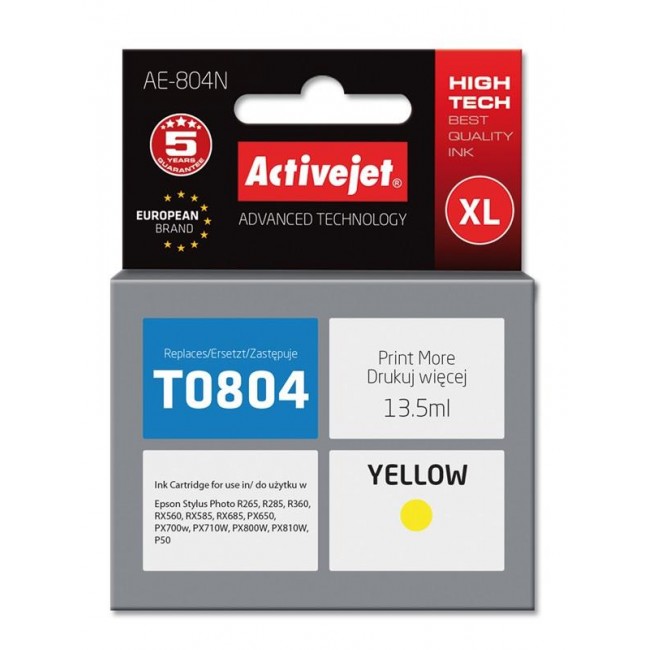 Activejet AE-804N ink (replacement for Epson T0804 Supreme 13.5 ml yellow)