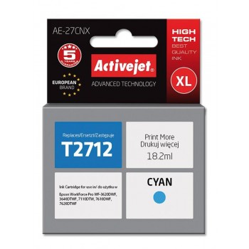 Activejet AE-27CNX Ink cartridge (replacement for Epson 27XL T2712 Supreme 18 ml cyan)
