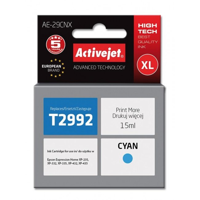 Activejet AE-29CNX Ink (Replacement for Epson 29XL T2992 Supreme 15 ml cyan)