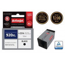 Activejet AH-920BCX HP Printer Ink, Compatible with HP 920XL CD975AE Premium 50 ml black. Prints 25% more.