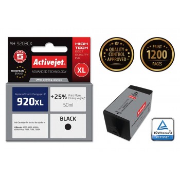 Activejet AH-920BCX Ink Cartridge (replacement for HP 920XL CD975AE Premium 50 ml black)