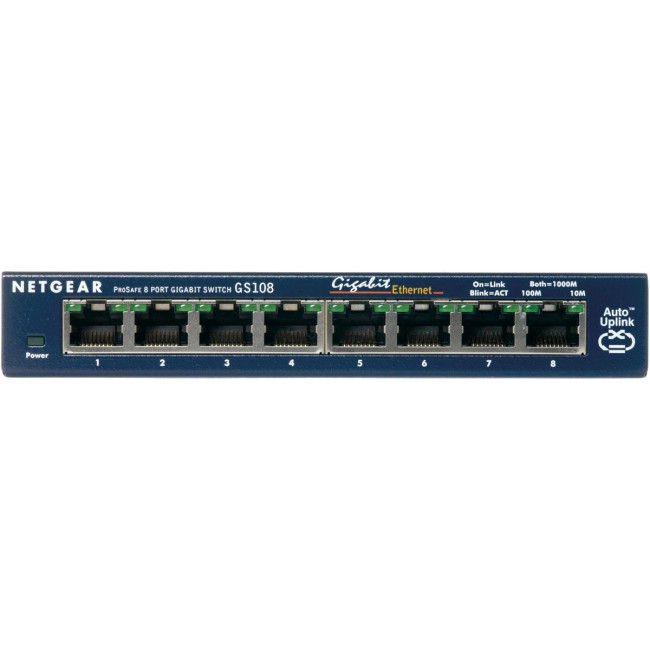 NETGEAR GS108GE network switch Unmanaged Gigabit Ethernet (10/100/1000) Blue