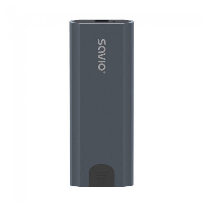 Savio M.2 SSD NVMe external drive enclosure, USB-C 3.1, AK-67, grey