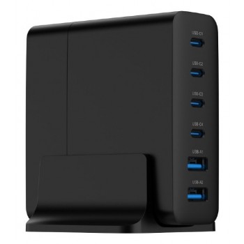 Gembird TA-UC-2A4C-PD75-01-BK mobile device charger Universal Black AC Fast charging Indoor