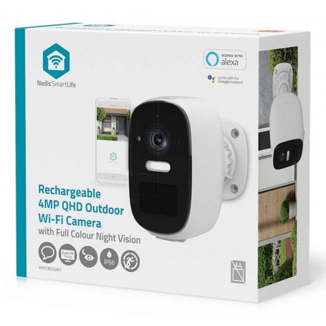 Nedis WIFICBO32WT security camera Turret IP security camera Outdoor 2560 x 1440 pixels Ceiling/wall