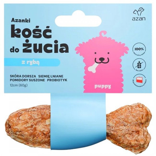 AZANKI Cod Bone with Probiotic Puppy in Fish Shape Dog Treat 12 cm