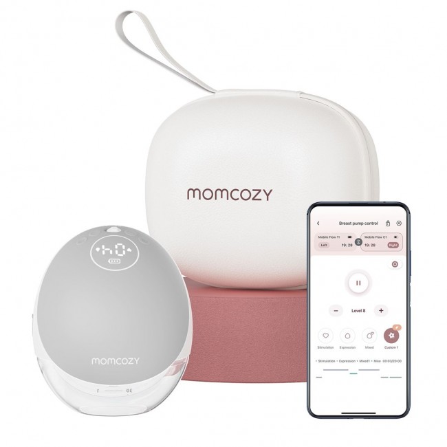 Momcozy M9 Breast pump with app control Single set Gray