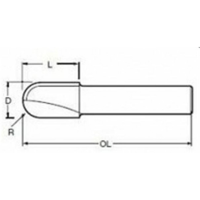 MAKITA FLUTE CUTTER U 8mm R 8 16x18mm MAKITA FLUTE CUTTER U 8mm R 8 16x18mm