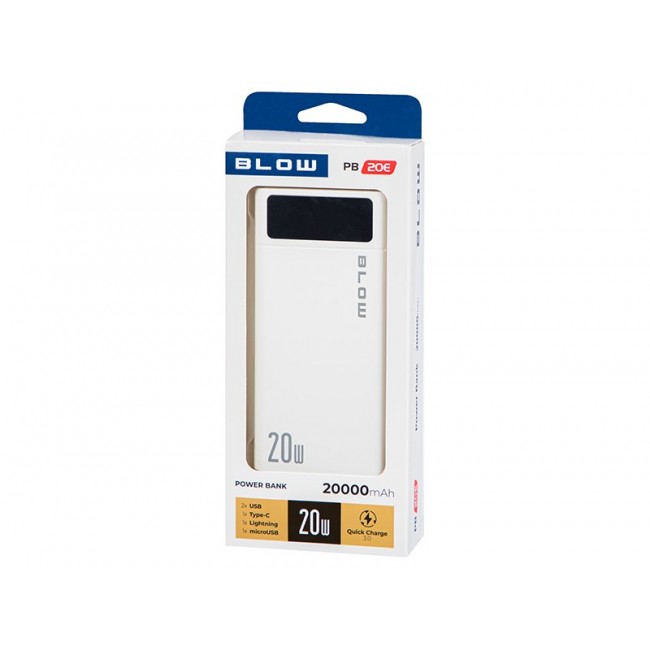 Power Bank 20000mAh QC+PD 20W + lightning PB20E Power Bank 20000mAh QC+PD 20W + lightning PB20E