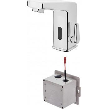 Touchless washbasin mixer with temperature control - 4xAA