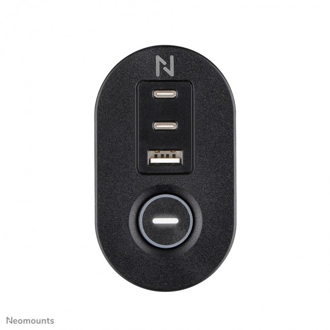 Neomounts DS22-840BL6 Desk socket with clamp and USB-C and USB-A ports - Quick charge