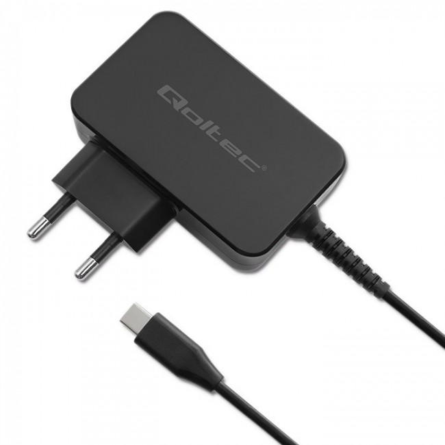 Qoltec 52386 GaN POWER PRO charger | 1xUSB-C | 65W | 5-20V | 3-3.25A | Black Qoltec 52386 GaN POWER PRO charger | 1xUSB-C | 65W | 5-20V | 3-3.25A | Black