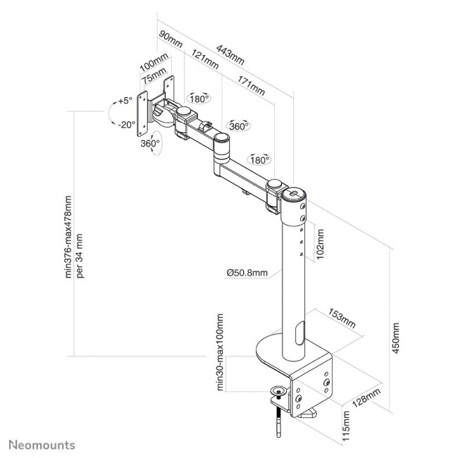 Neomounts FPMA-D960BLACKPLUS Monitor arm 10-49 Neomounts FPMA-D960BLACKPLUS Monitor arm 10-49