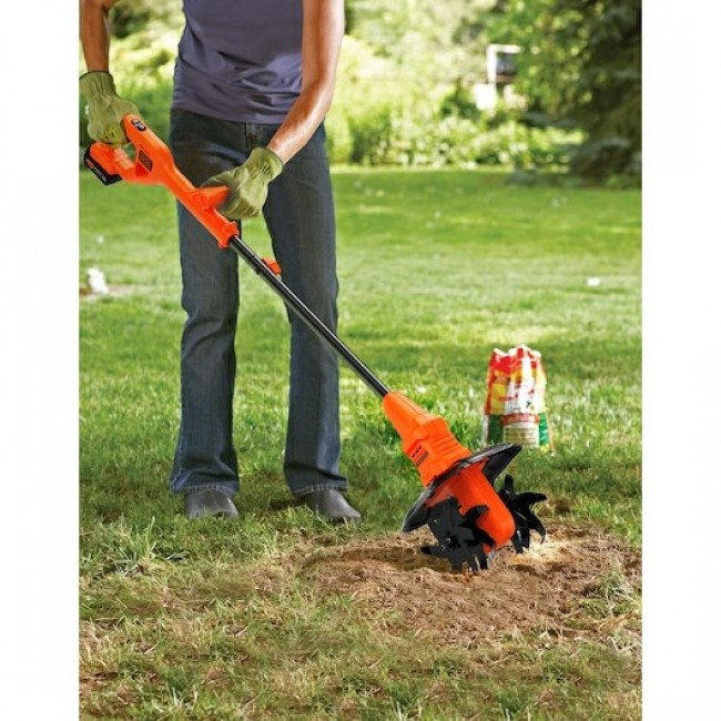 Black & Decker BETL1820L-QW electric mini tiller with battery