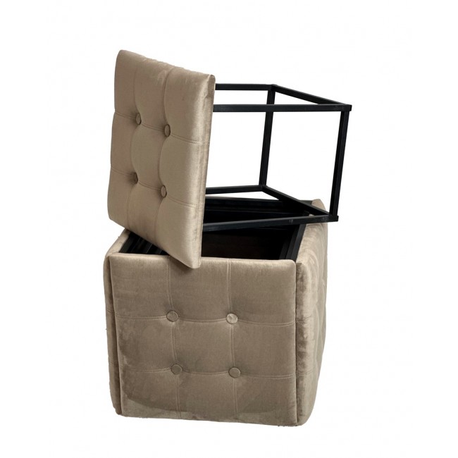 Puff-transformer 5in1 - 5 stools in 1 pouffe cappuccino velvet 2284