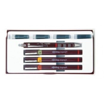 Rotring Isograph 0.2/0.3/0.5 Capped gel pen Black 4 pc(s)