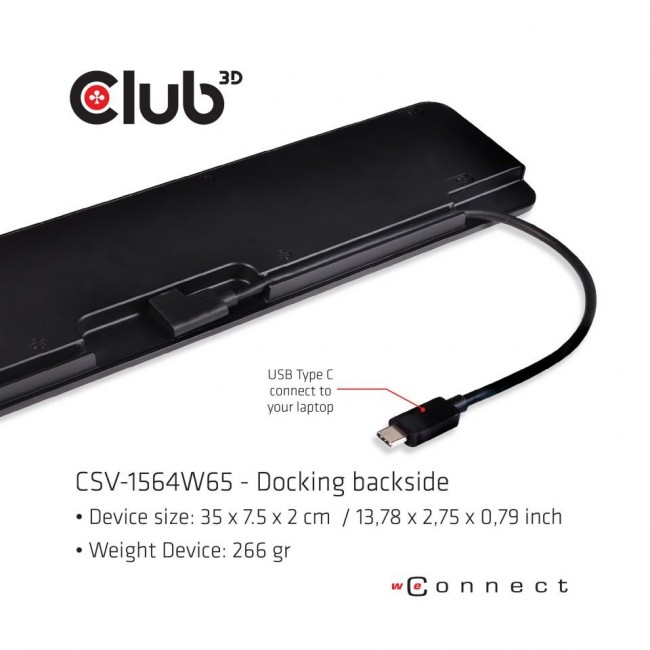 CLUB3D UNIVERSAL USB Gen1 Type-C Triple Display Dynamic PD Charging Dock with 65 Watt PS ( VGA, HDMI, DP, ETHERNET) CLUB3D UNIVERSAL USB Gen1 Type-C Triple Display Dynamic PD Charging Dock with 65 Watt PS ( VGA, HDMI, DP, ETHERNET)
