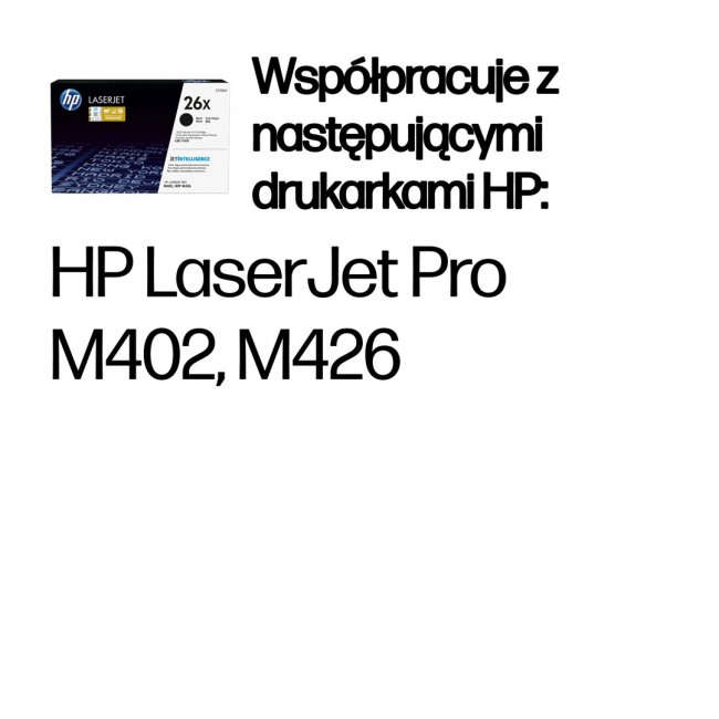 HP 26X High Yield Black Original LaserJet Toner Cartridge HP 26X High Yield Black Original LaserJet Toner Cartridge
