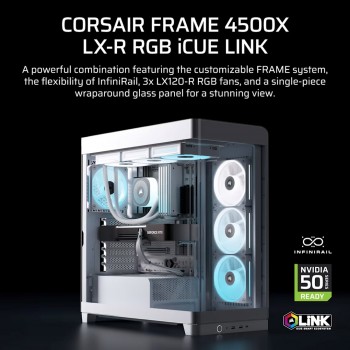 Corsair 4500X LX-R RGB Tempered Glass Mid-Tower, White Midi Tower