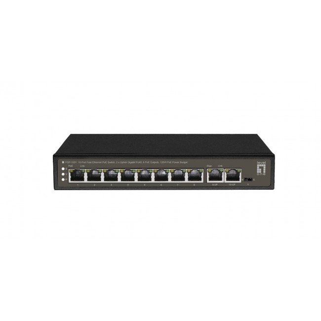 LevelOne FGP-1031 network switch Unmanaged Gigabit Ethernet (10/100/1000) Power over Ethernet (PoE) Black