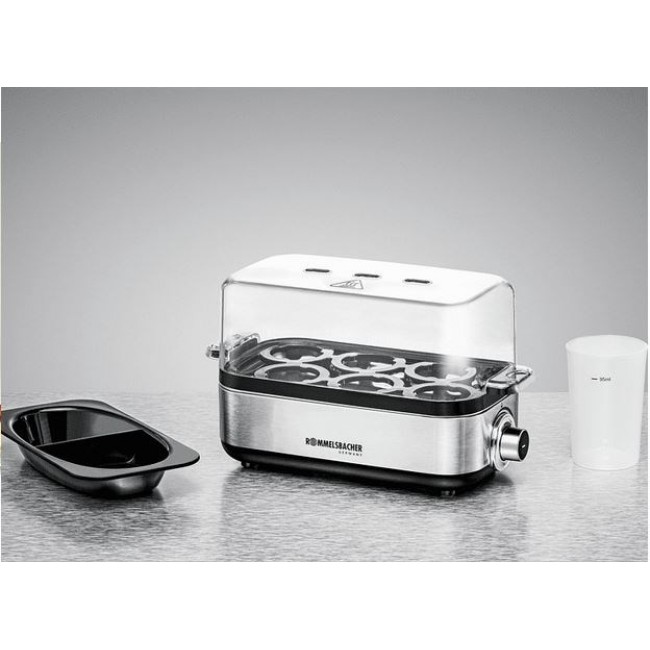 Rommelsbacher ER 600 egg cooker 6 egg(s) 400 W Stainless steel, Transparent