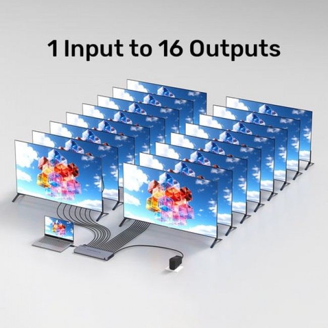 UNITEK V1137AGY01-EU video splitter HDMI 16x HDMI