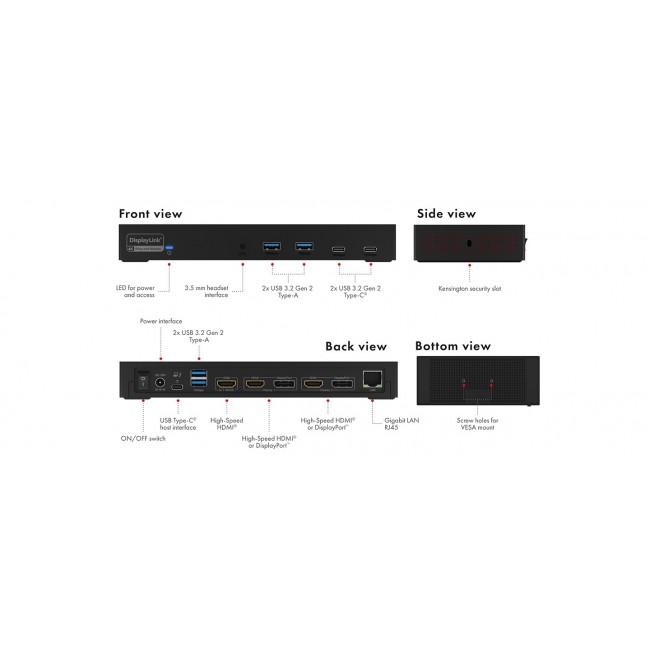 ICY BOX 11 in 1 Hybrid DockingStation with triple video output ICY BOX 11 in 1 Hybrid DockingStation with triple video output