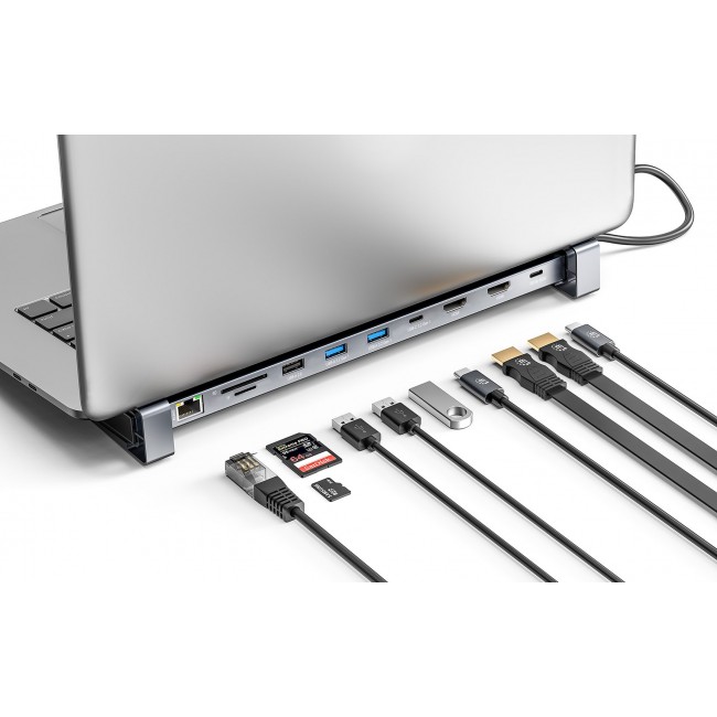 MANHATTAN 10-in-1 4K USB-C PD Dockingstation 2xHDMI