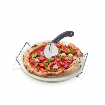 Set: pizza cutter + stone with round stand DARIOSO