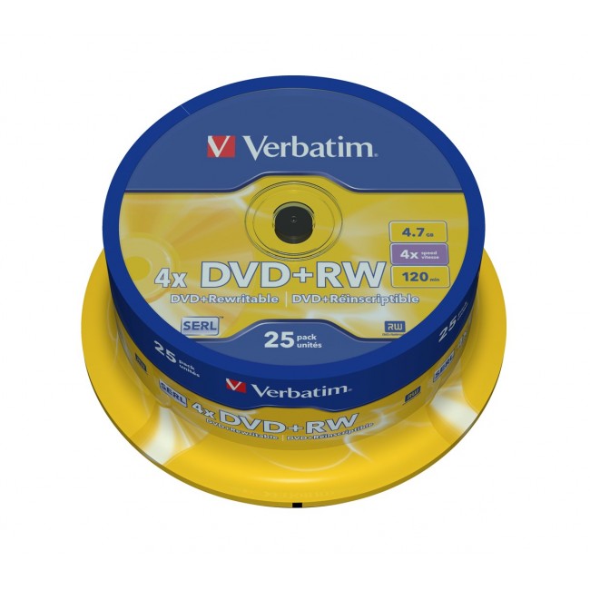 Verbatim DVD+RW Matt Silver 4.7 GB 25 pc(s) Verbatim DVD+RW Matt Silver 4.7 GB 25 pc(s)