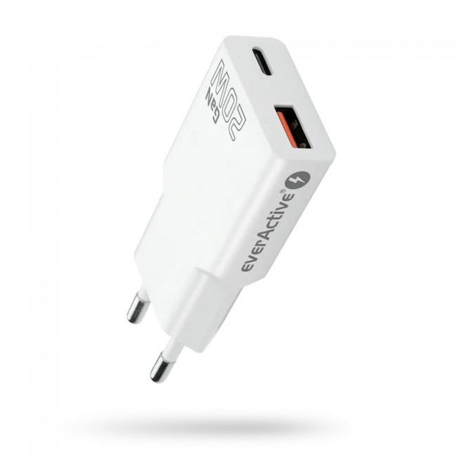 Charger everActive GaN SUPER SLIM SC-340Q USB QC3.0 and USB-C PD 20 W