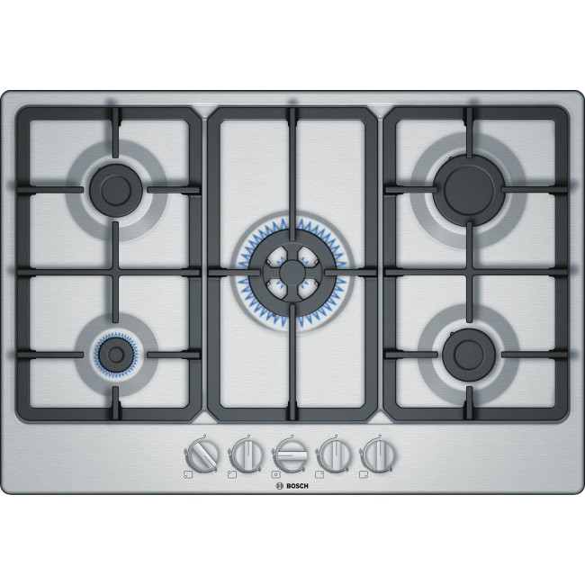 Bosch Serie 4 PGQ7B5B90 hob Stainless steel Built-in 75 cm Gas 5 zone(s) Bosch Serie 4 PGQ7B5B90 hob Stainless steel Built-in 75 cm Gas 5 zone(s)